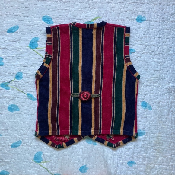 Vintage 1994 Funky Mixed Pattern Sweater Vest 🌺 - Picture 2 of 5